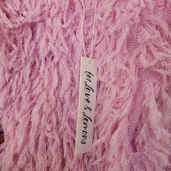 For Love & Lemons Kamara Pink Fuzzy Dress - Picture 12 of 14